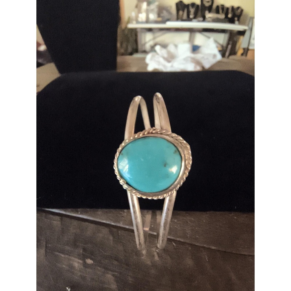 Sterling Silver Navajo And Turquoise Cuff Bracelets